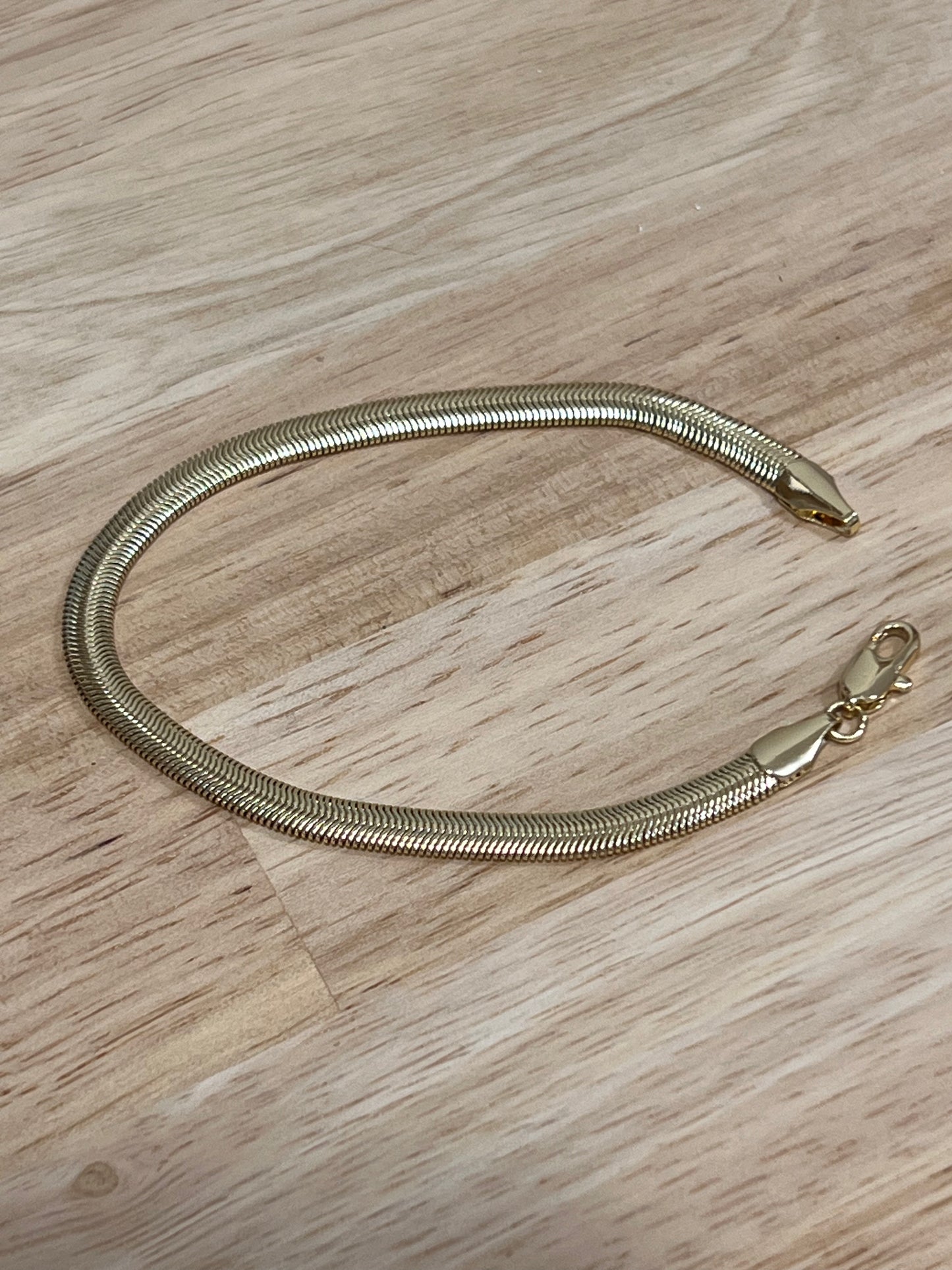 Gold Filled Flat Herringbone Bracelet 7"