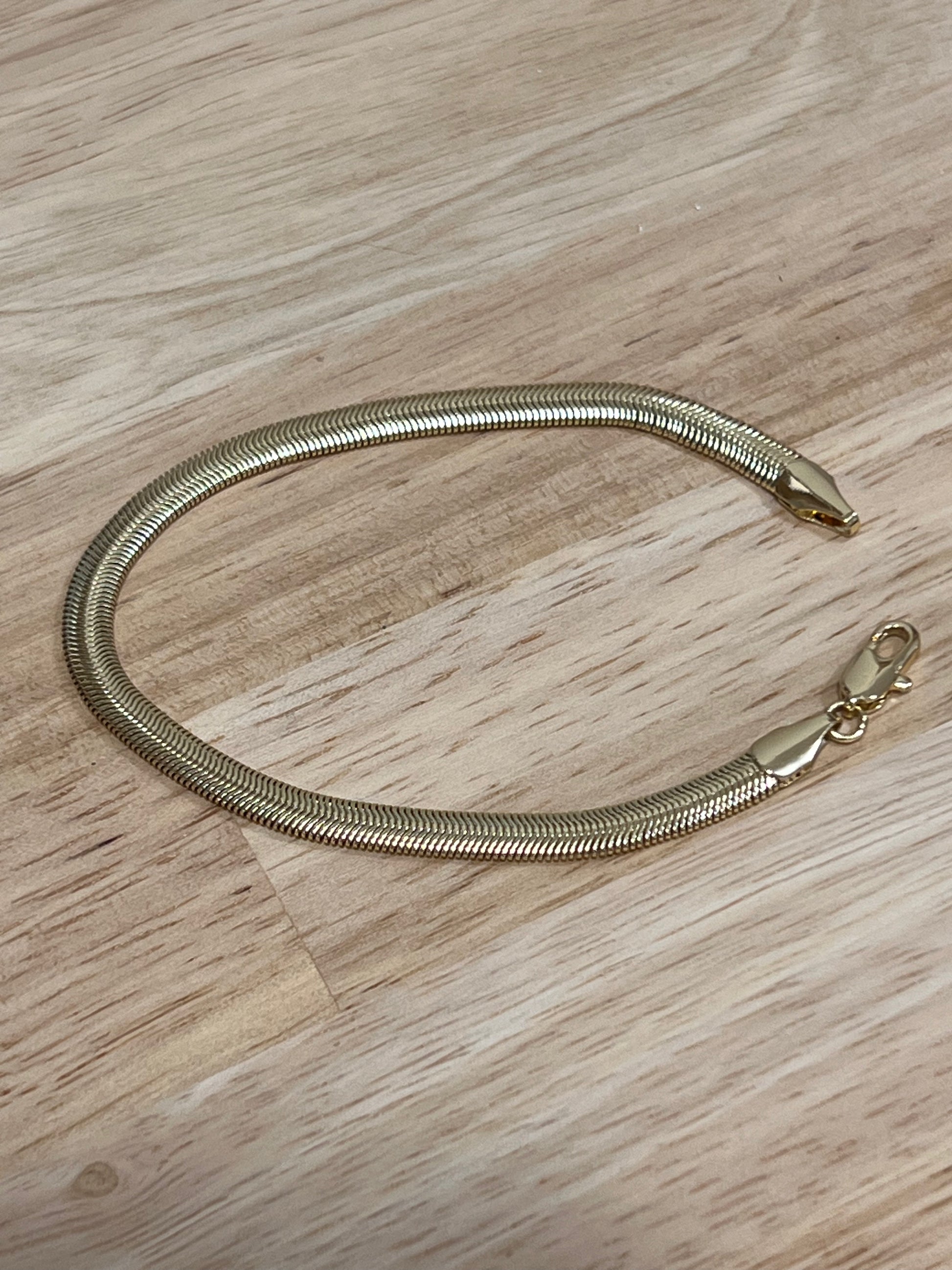 Gold Filled Flat Herringbone Bracelet 7"