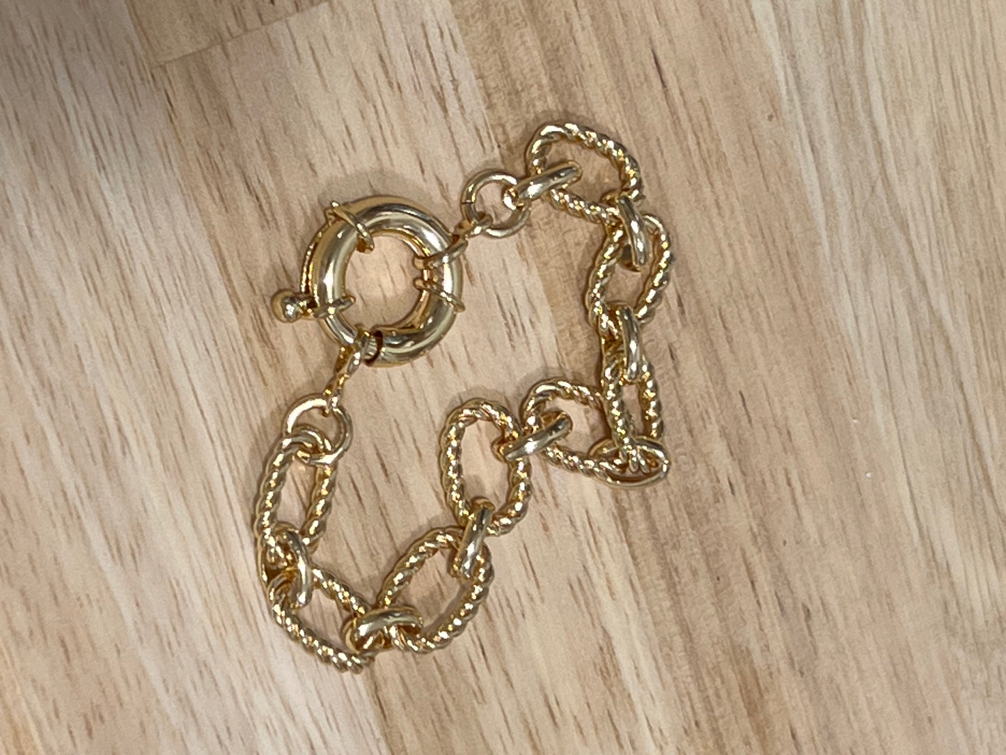 Gold Filled Rolo and Twist Bracelet 7"
