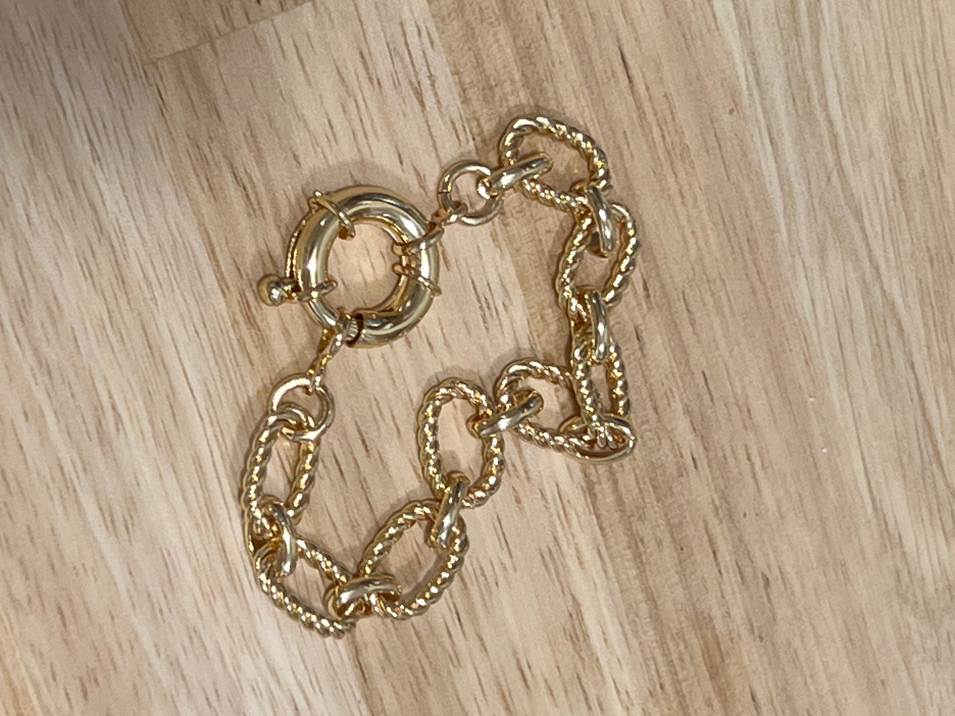 Gold Filled Rolo and Twist Bracelet 7"
