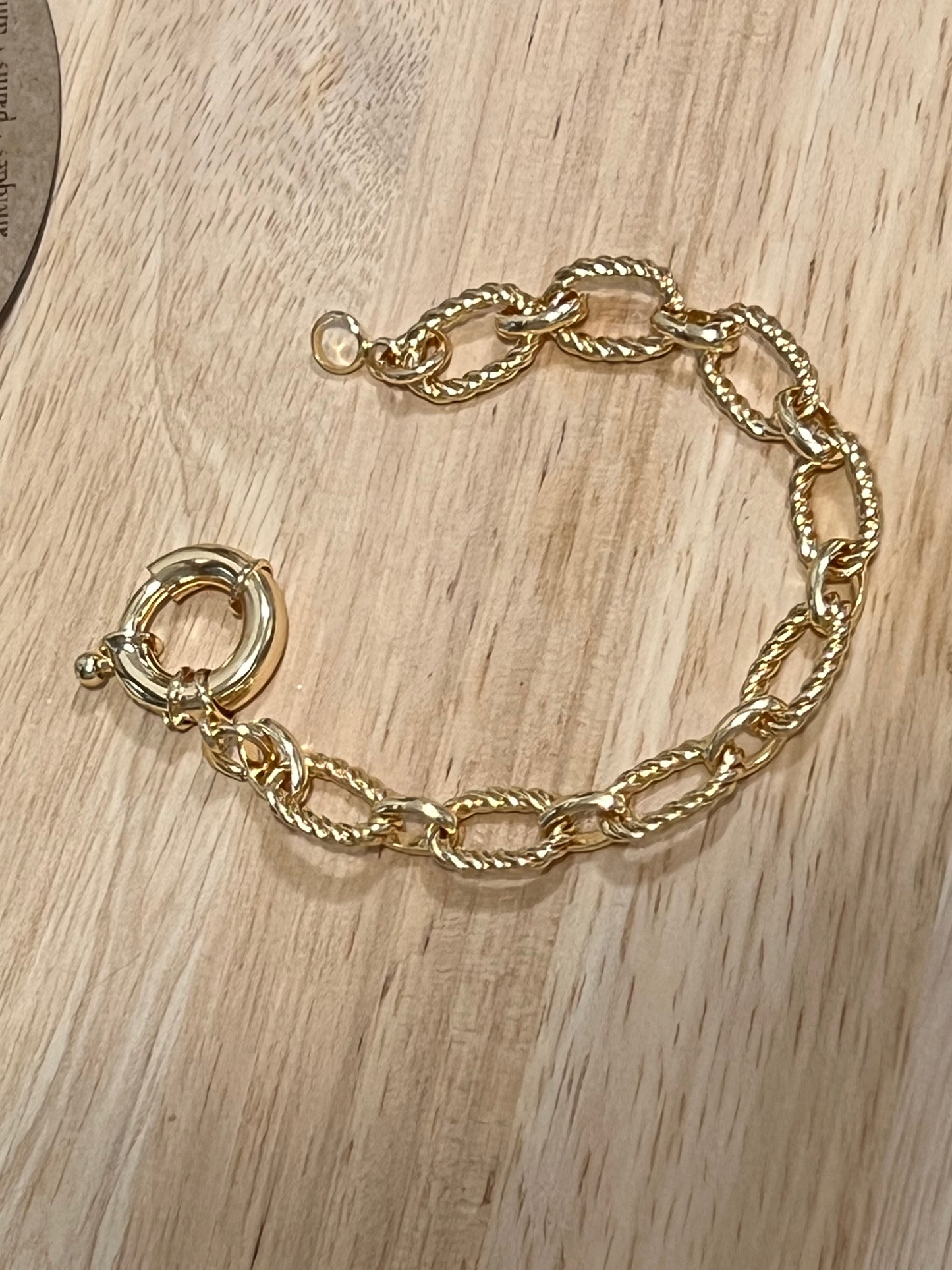 Gold Filled Rolo and Twist Bracelet 7"