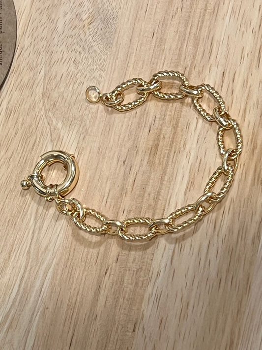 Gold Filled Rolo and Twist Bracelet 7"