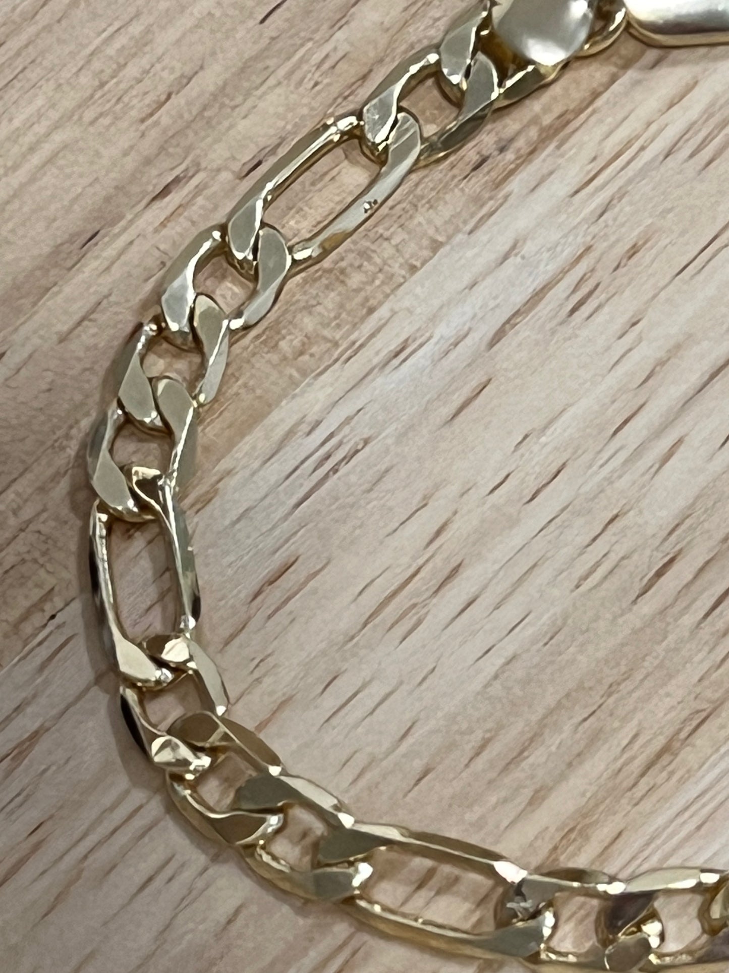 Gold Filled Figaro Medium Links Bracelet 7.5"
