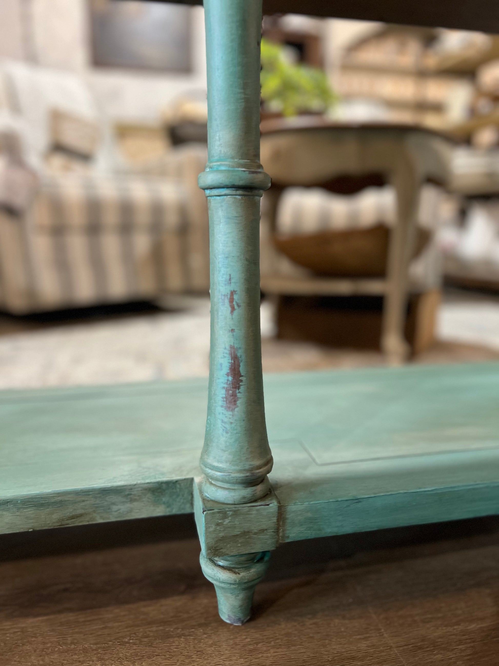 Painted Console with Drawer and Open Shelf