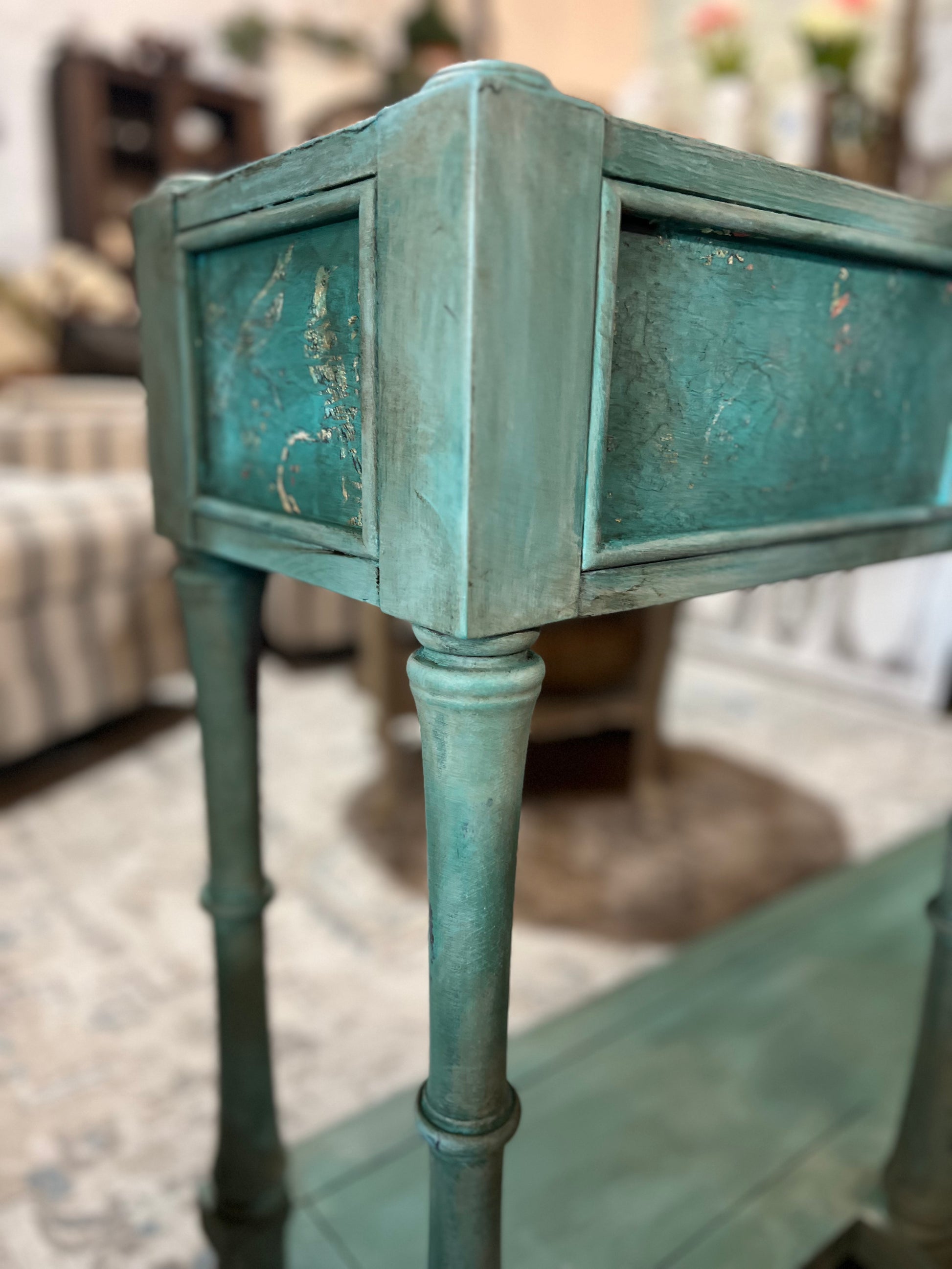 Painted Console with Drawer and Open Shelf