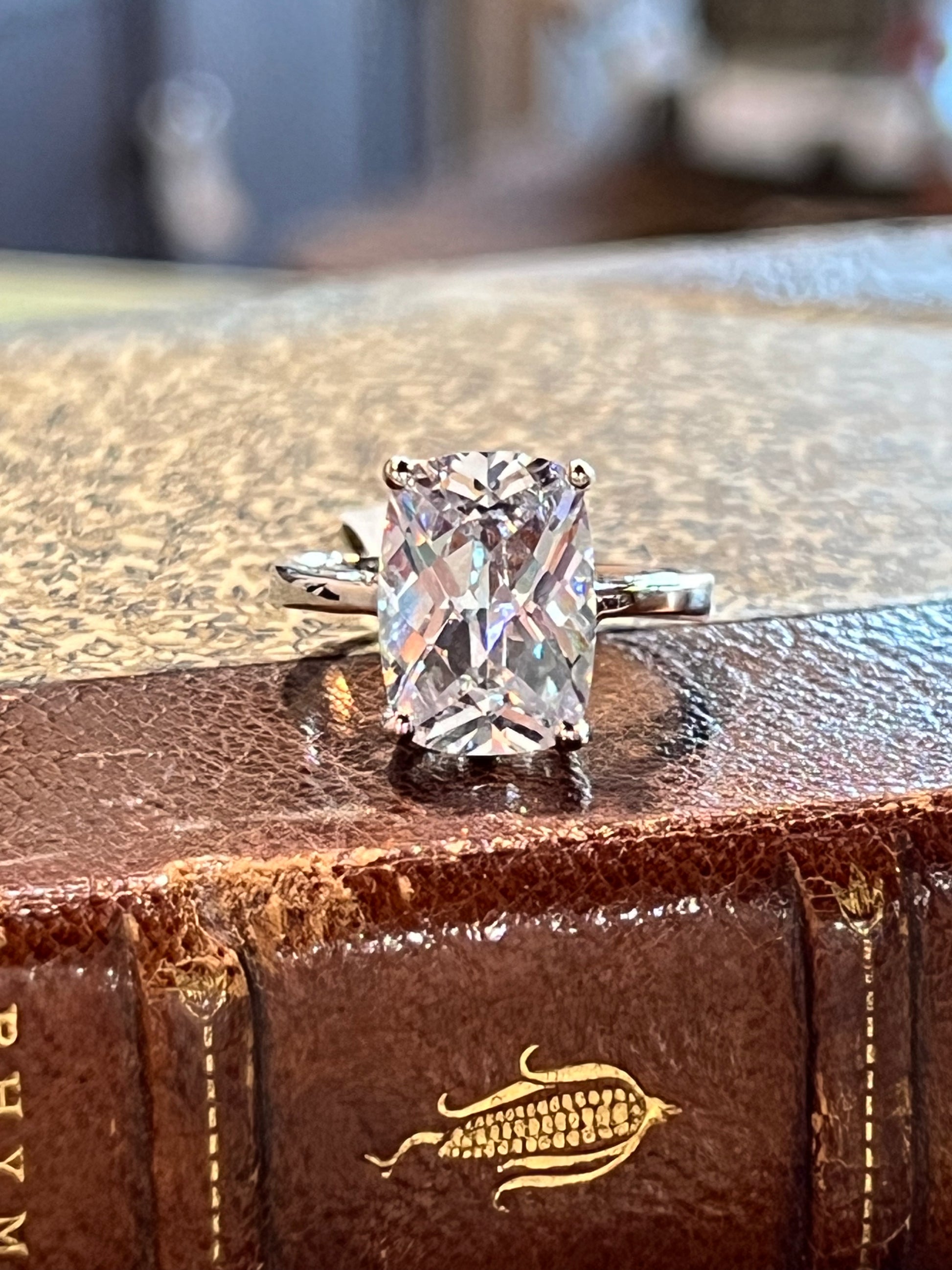 Tarnish Free Rings Sz 9 EmeraldCushionCut