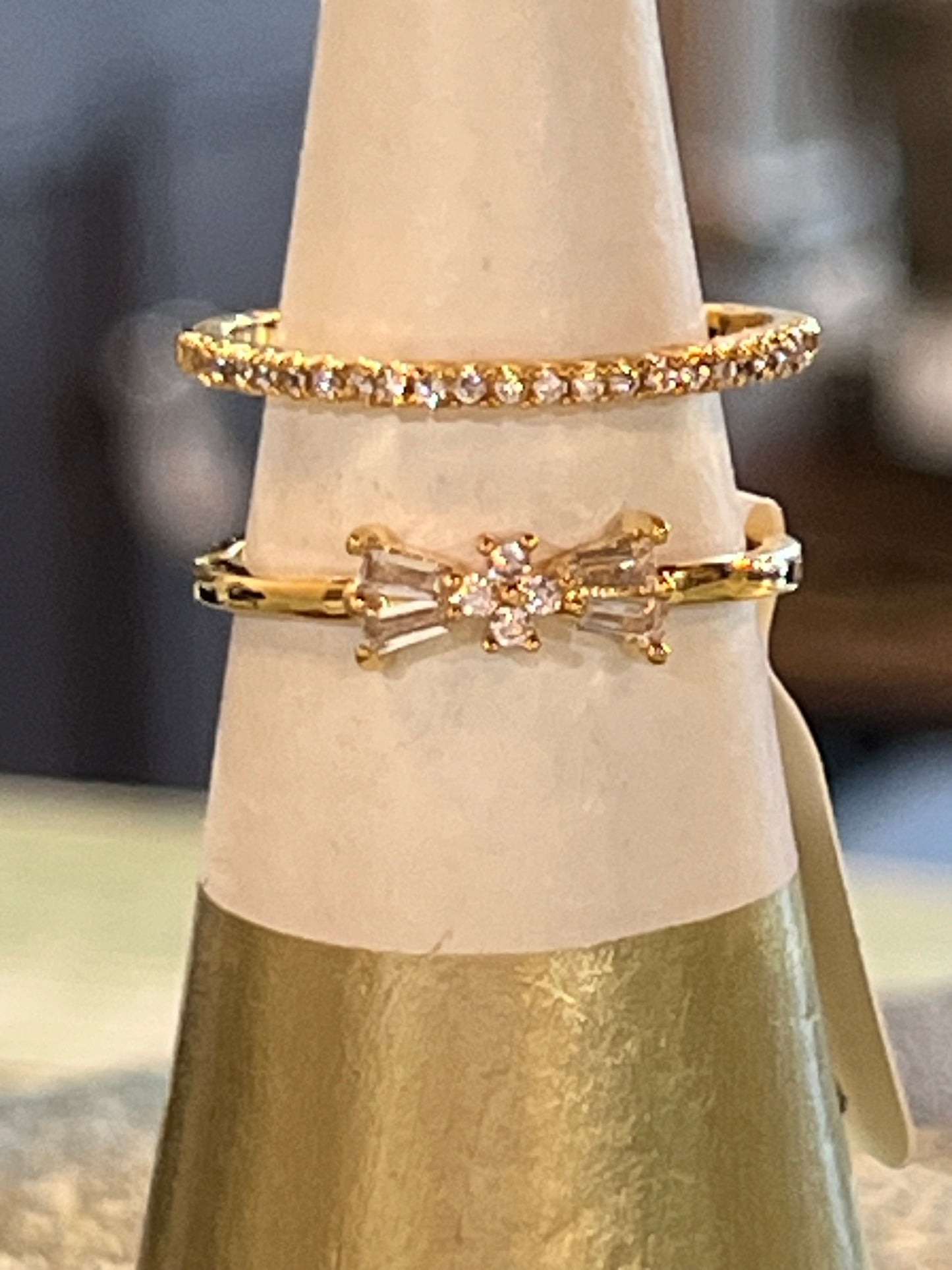 Tarnish Free Rings Sz 8 GoldBowTiara