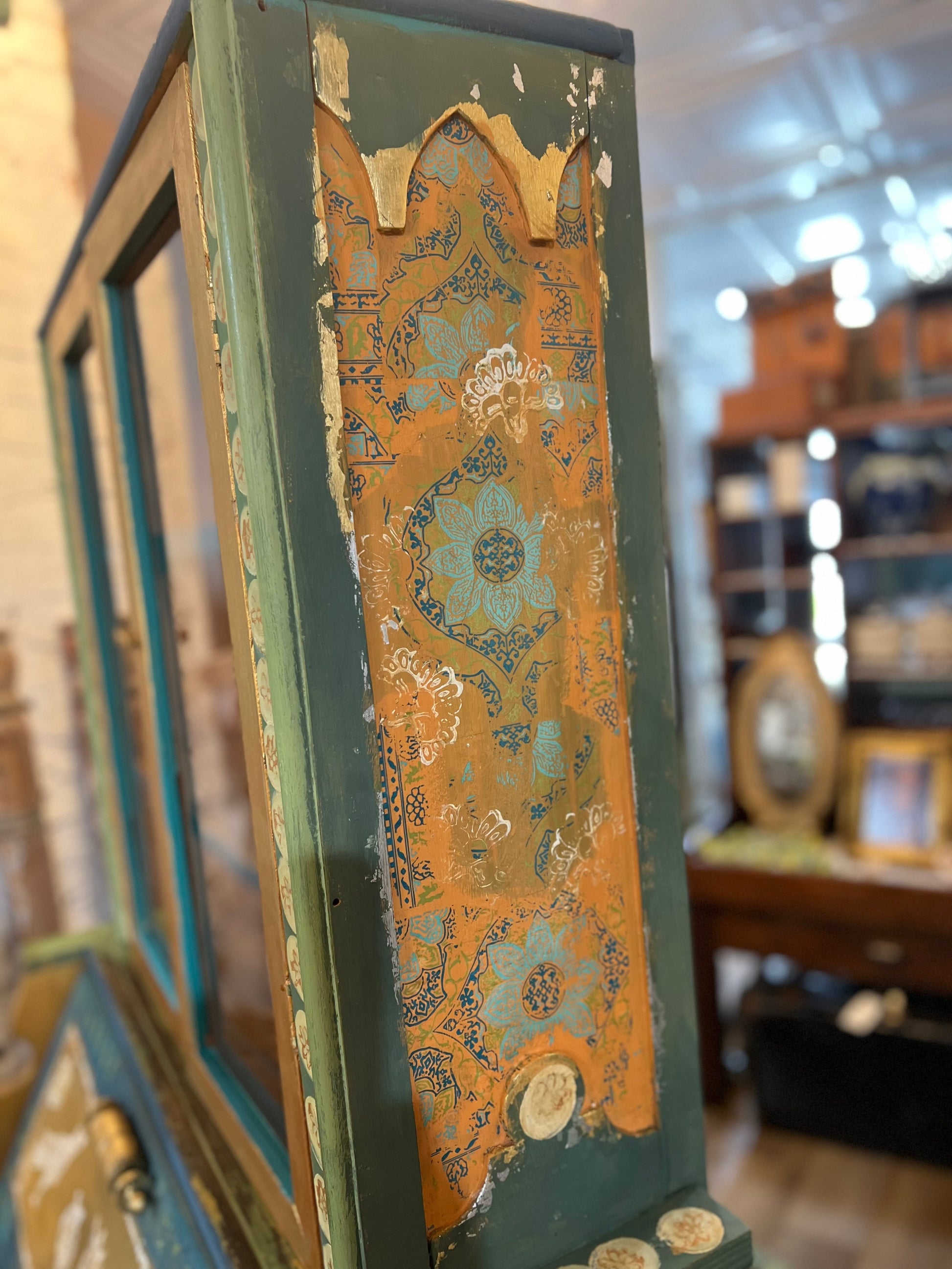 Custom Hand Painted & Handmade Vintage Pine Secretary