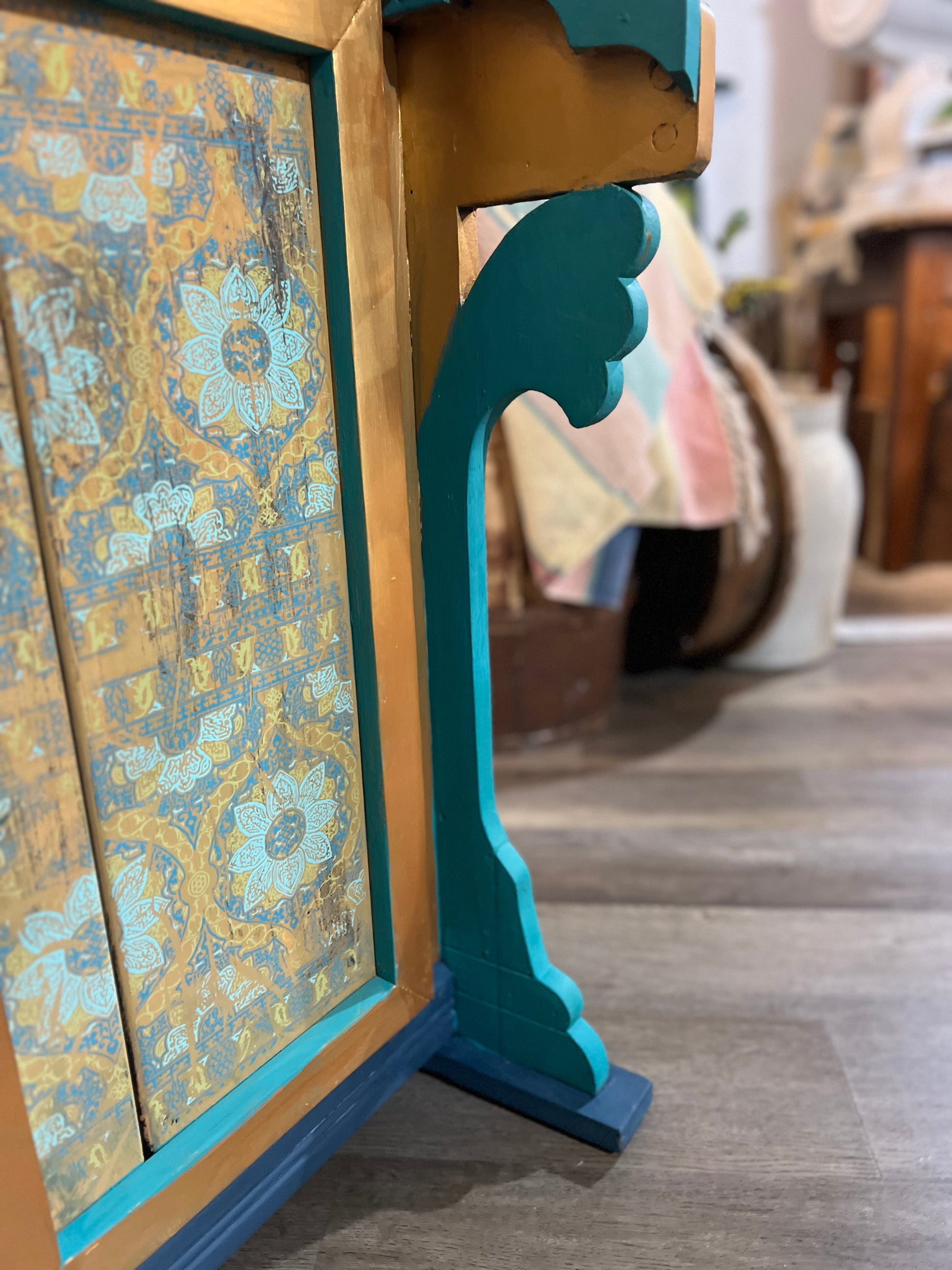 Custom Hand Painted & Handmade Vintage Pine Secretary