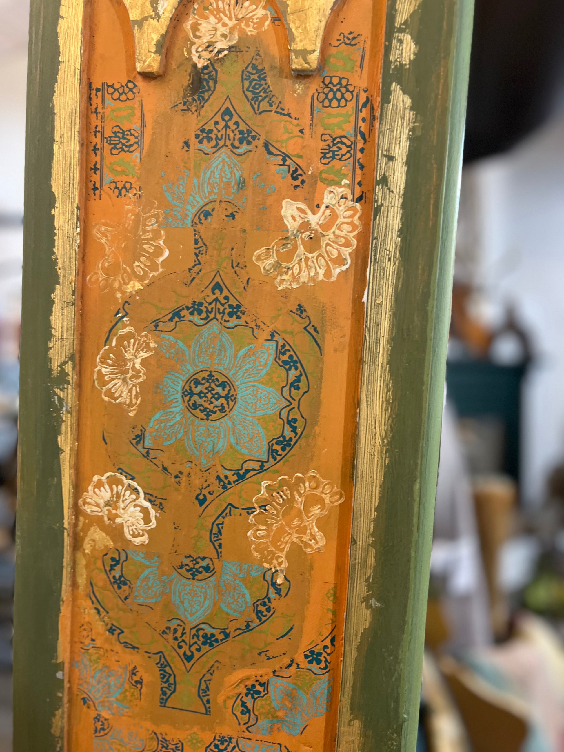 Custom Hand Painted & Handmade Vintage Pine Secretary