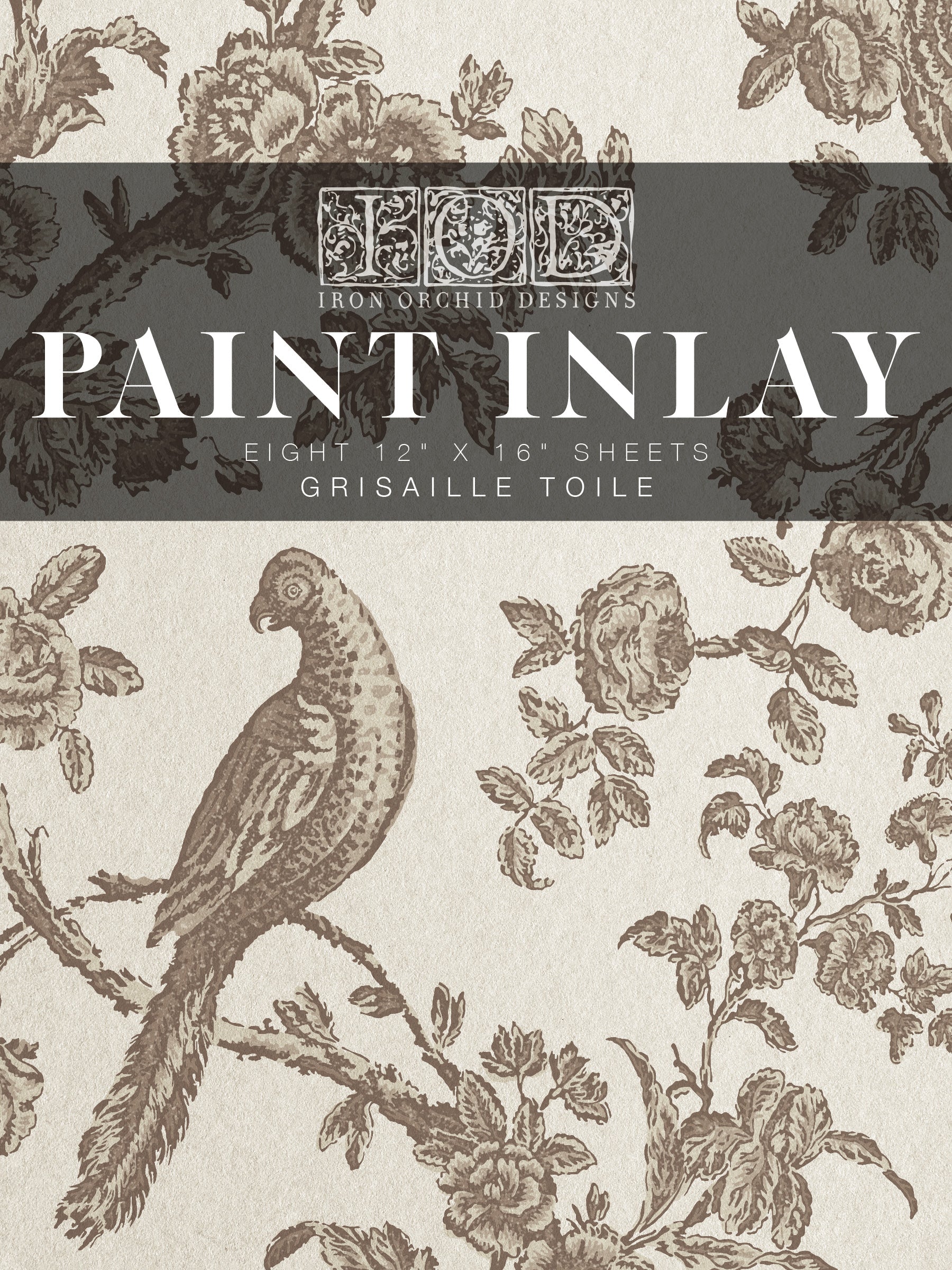 Grisaille Toile IOD Paint Inlay 12x16 PadЄ