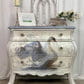 White Swan REVERSED Mint Decoupage Paper