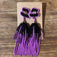 Wicked Witch Hat Beaded Statement Tassel Earrings