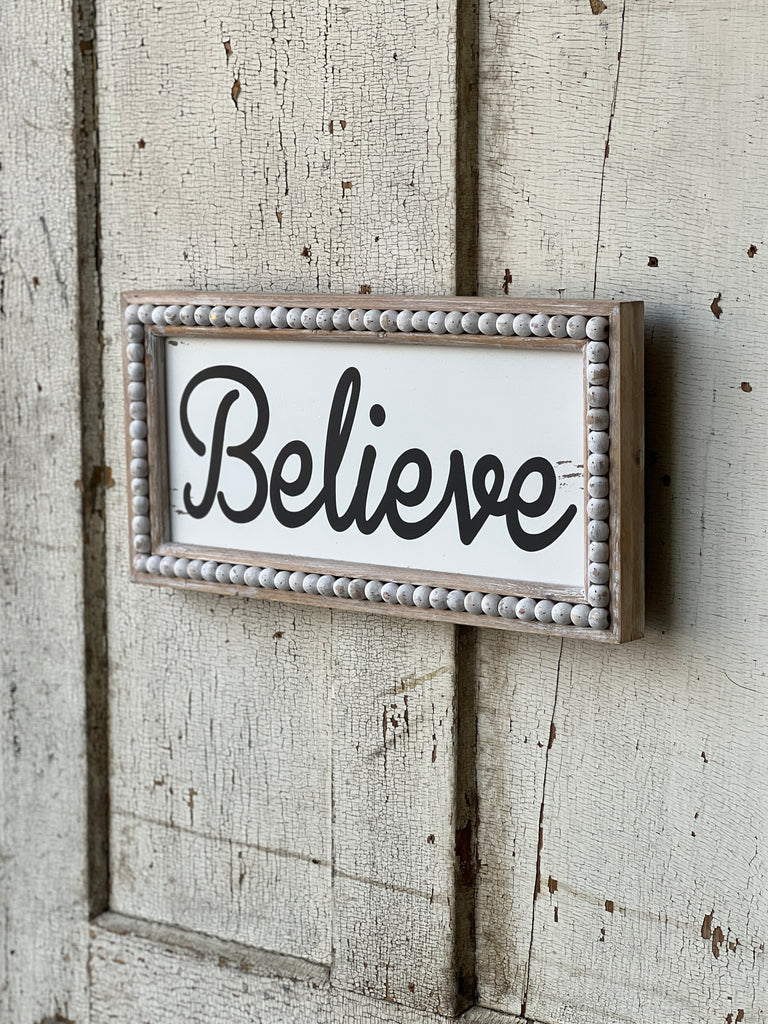 15.75" Beaded Believe Sign
