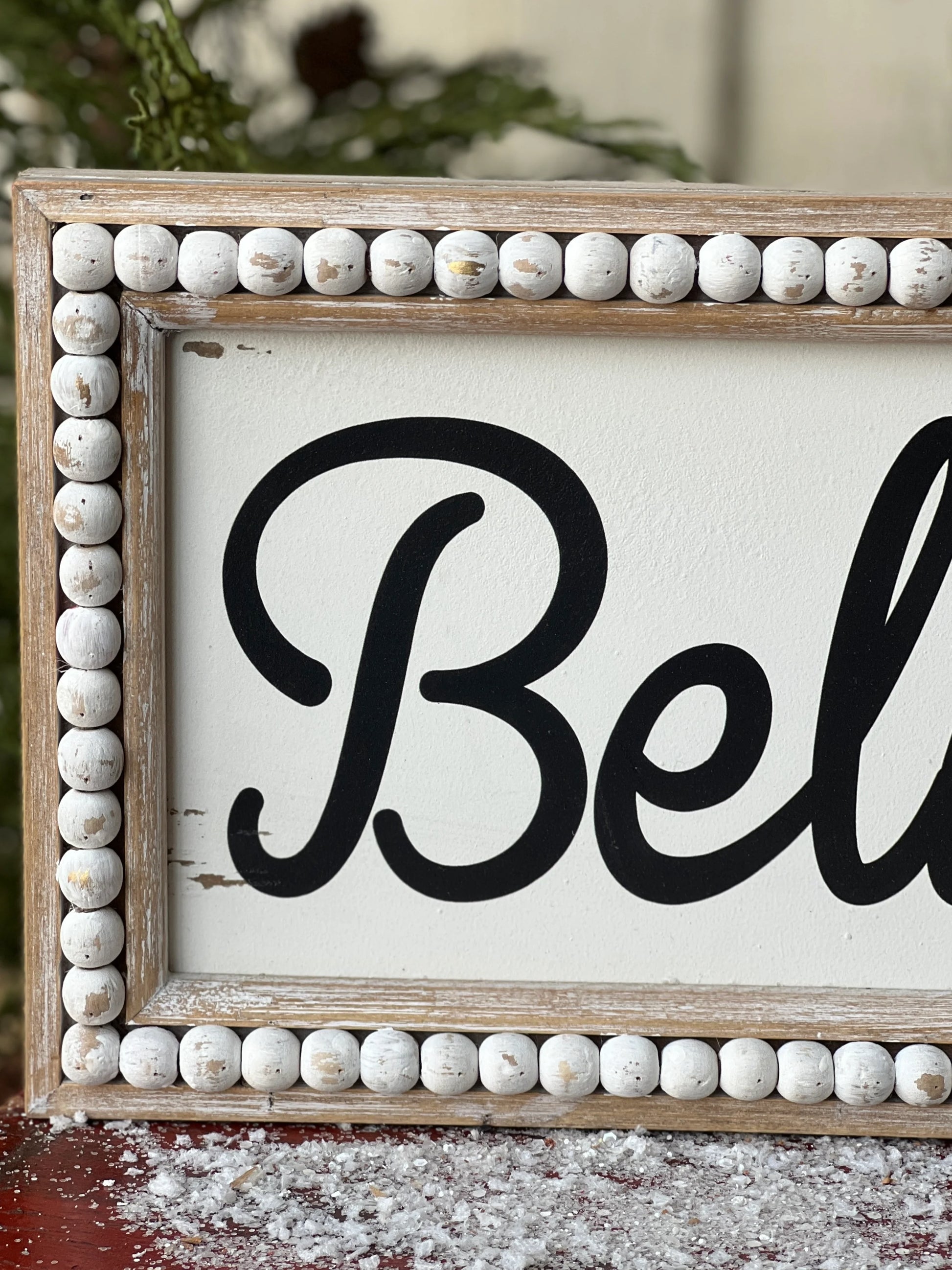 15.75" Beaded Believe Sign