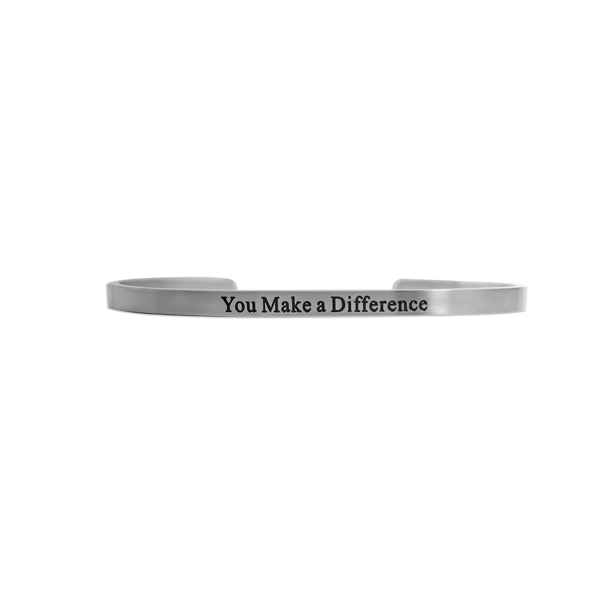 18K Gold PVD You Make a Difference Engraved Bangle Bracelet: Gold WJW
