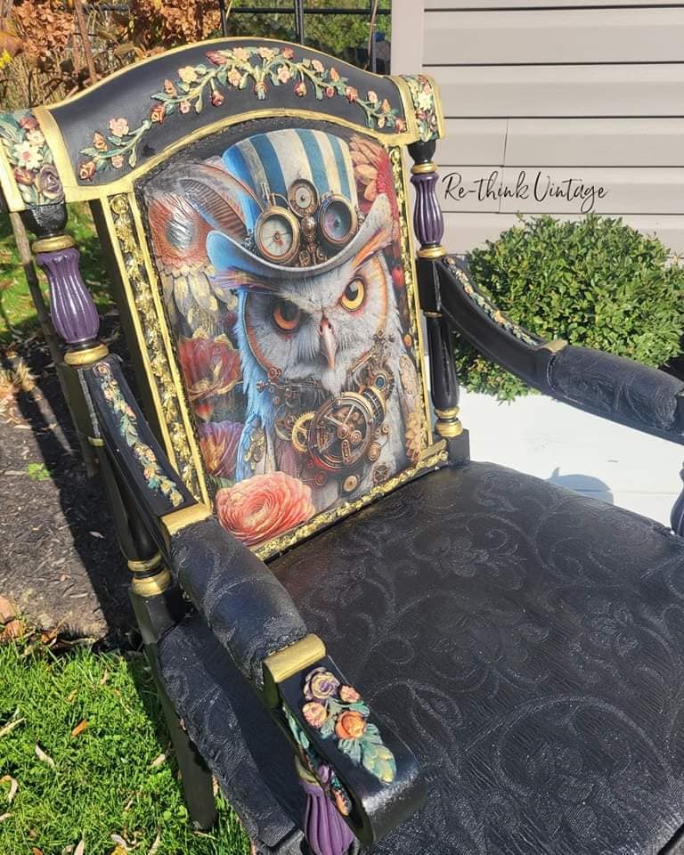 A1 Oliver Owl Mint Decoupage Paper - The Mustard Seed Collection, The Seed