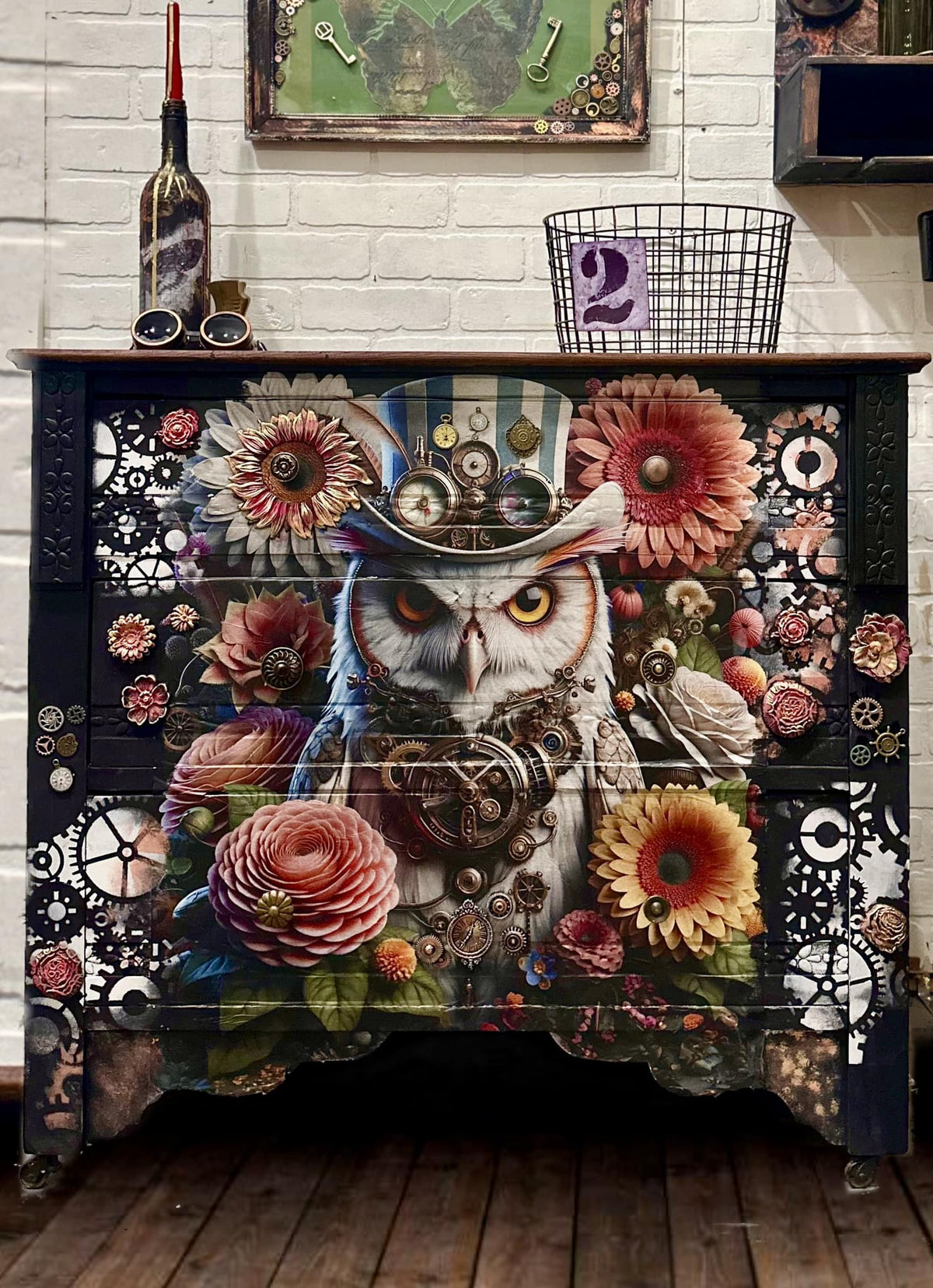 A1 Oliver Owl Mint Decoupage Paper - The Mustard Seed Collection, The Seed