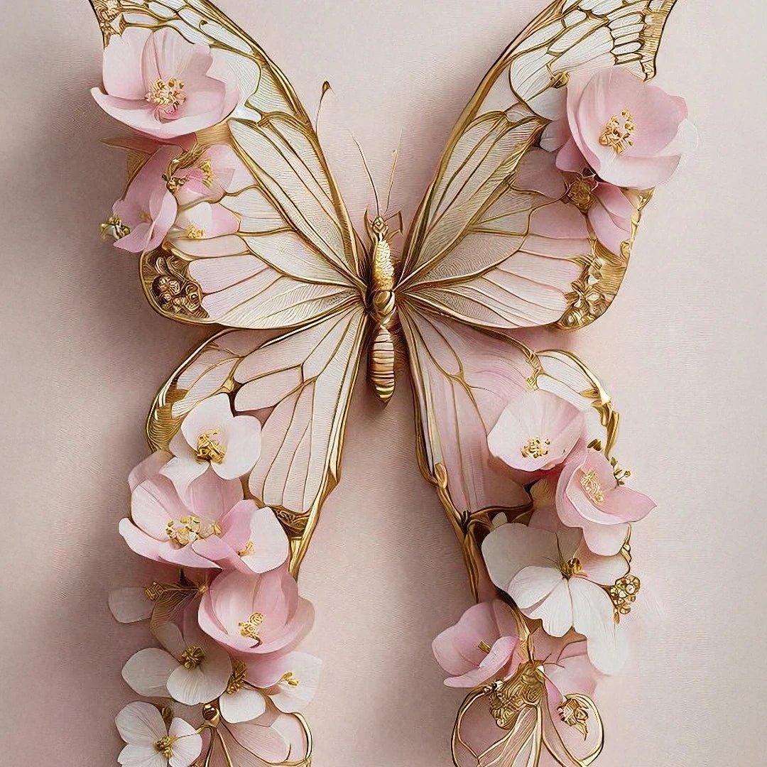 A1 Pink Butterfly Mint Decoupage Paper