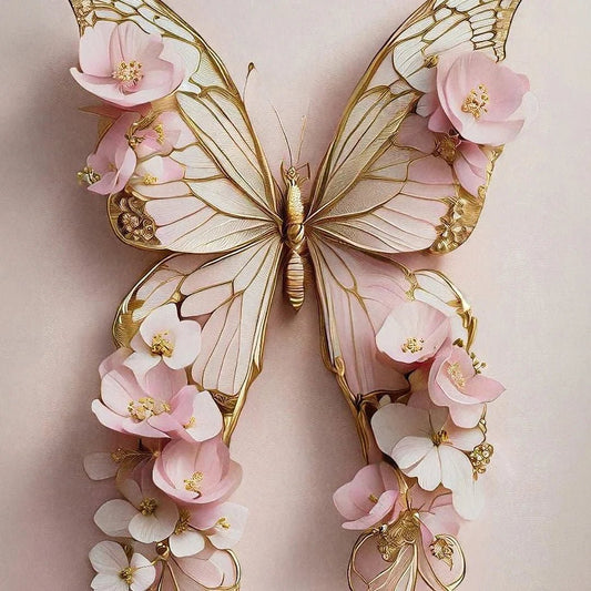 A1 Pink Butterfly Mint Decoupage Paper - The Mustard Seed Collection, The Seed