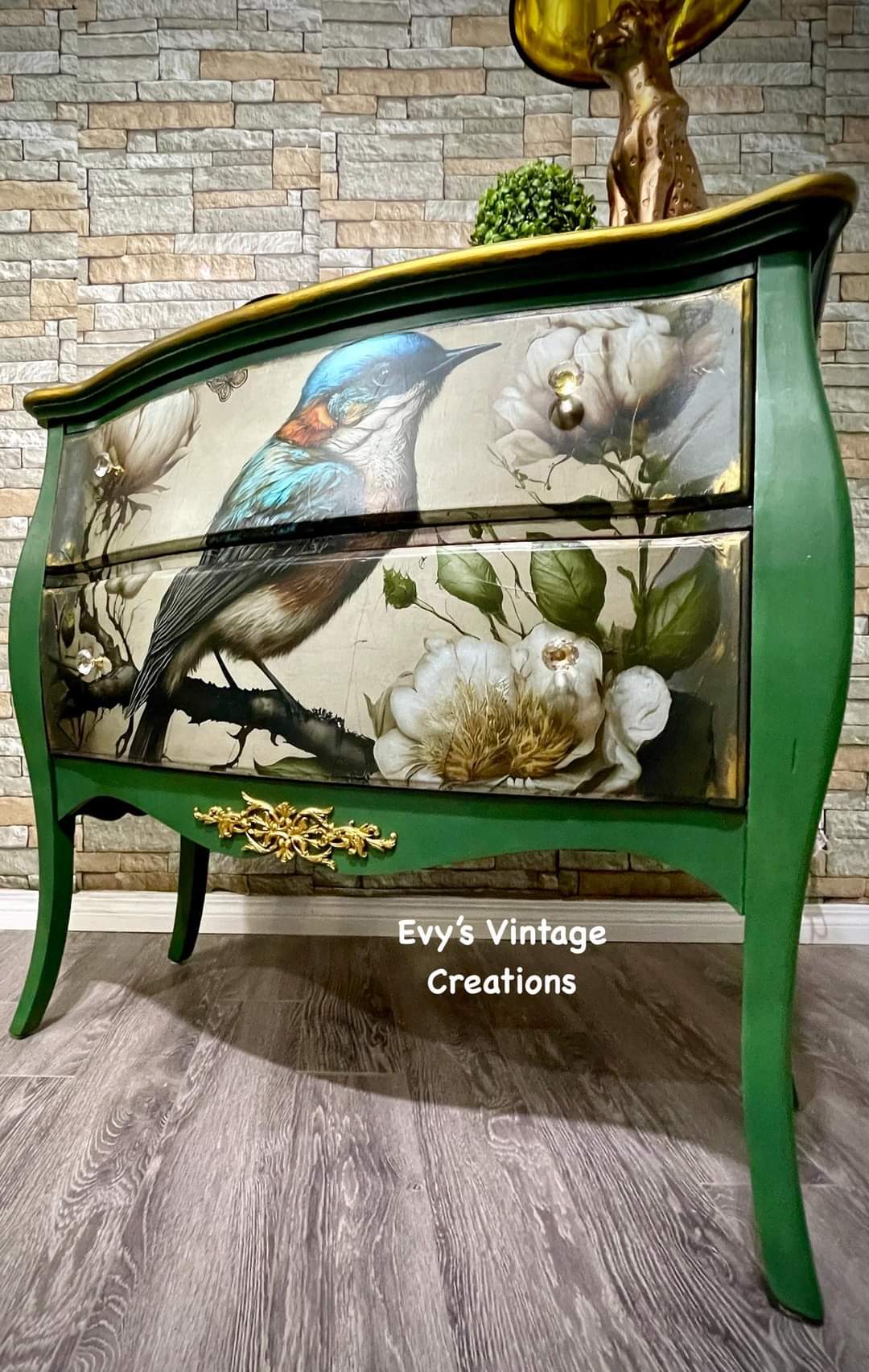 A1 Sweet Bird in Blue Mint Decoupage Paper - The Mustard Seed Collection, The Seed