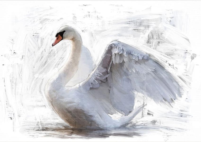 A1 White Swan Mint Decoupage Paper - The Mustard Seed Collection, The Seed