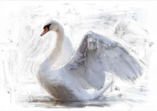 A1 White Swan Mint Decoupage Paper - The Mustard Seed Collection, The Seed