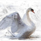 A1 White Swan REVERSED Mint Decoupage Paper