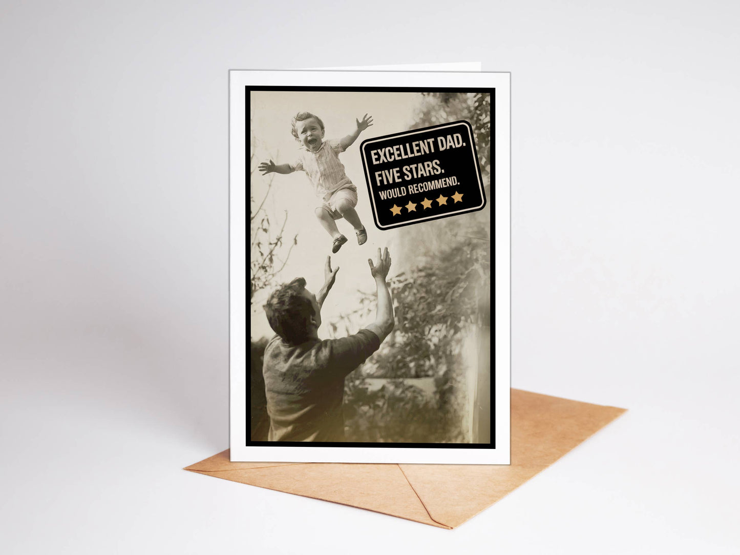 Funny Fathers Day Cards: Excellent Dad- 5 Stars