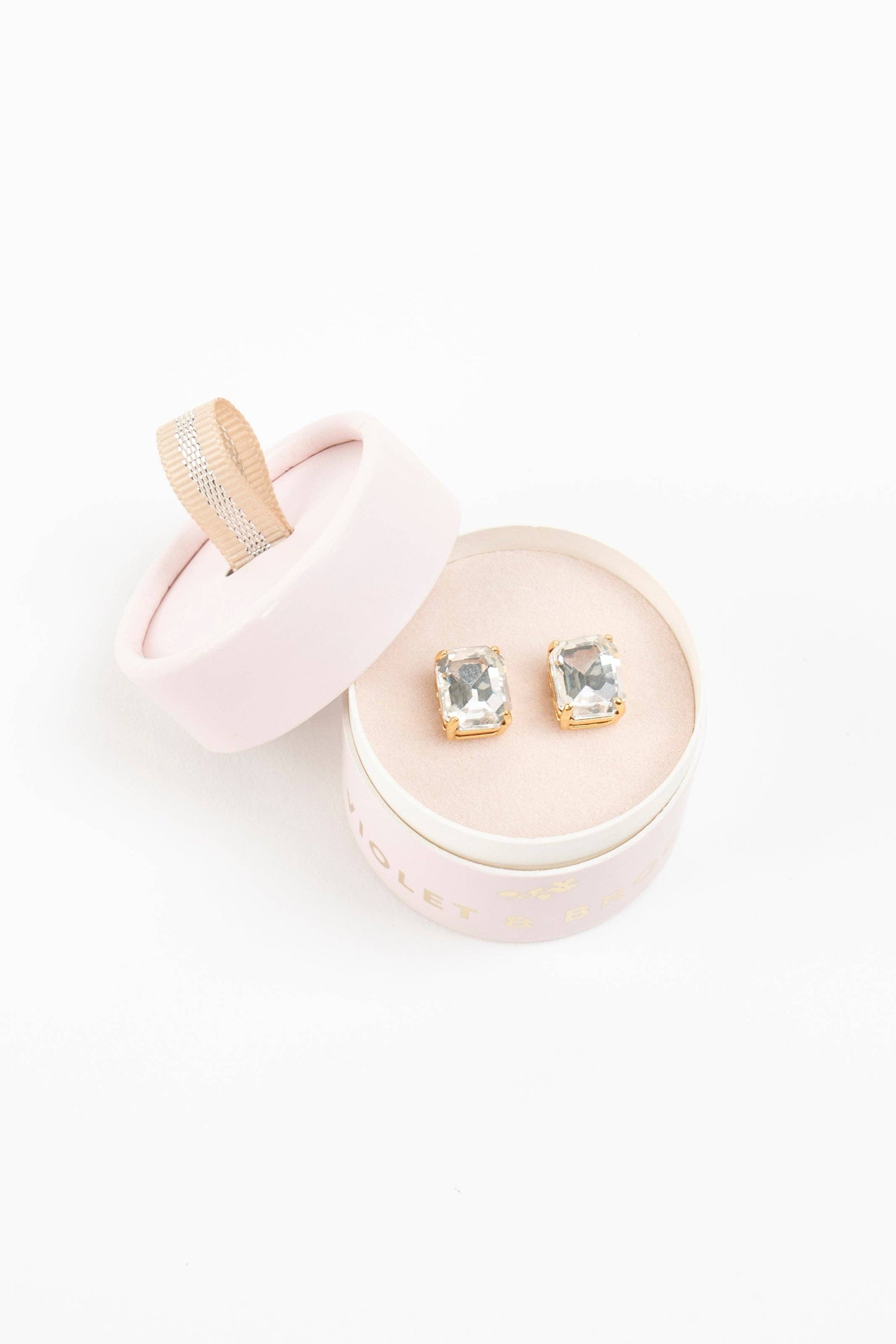 Everlyn Boxed Post Earring: Light Rose