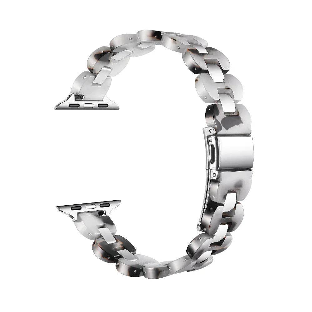 Aria Resin Stainless Steel Band for Apple Watch: Tortoise / Fits All Models Posh Tech