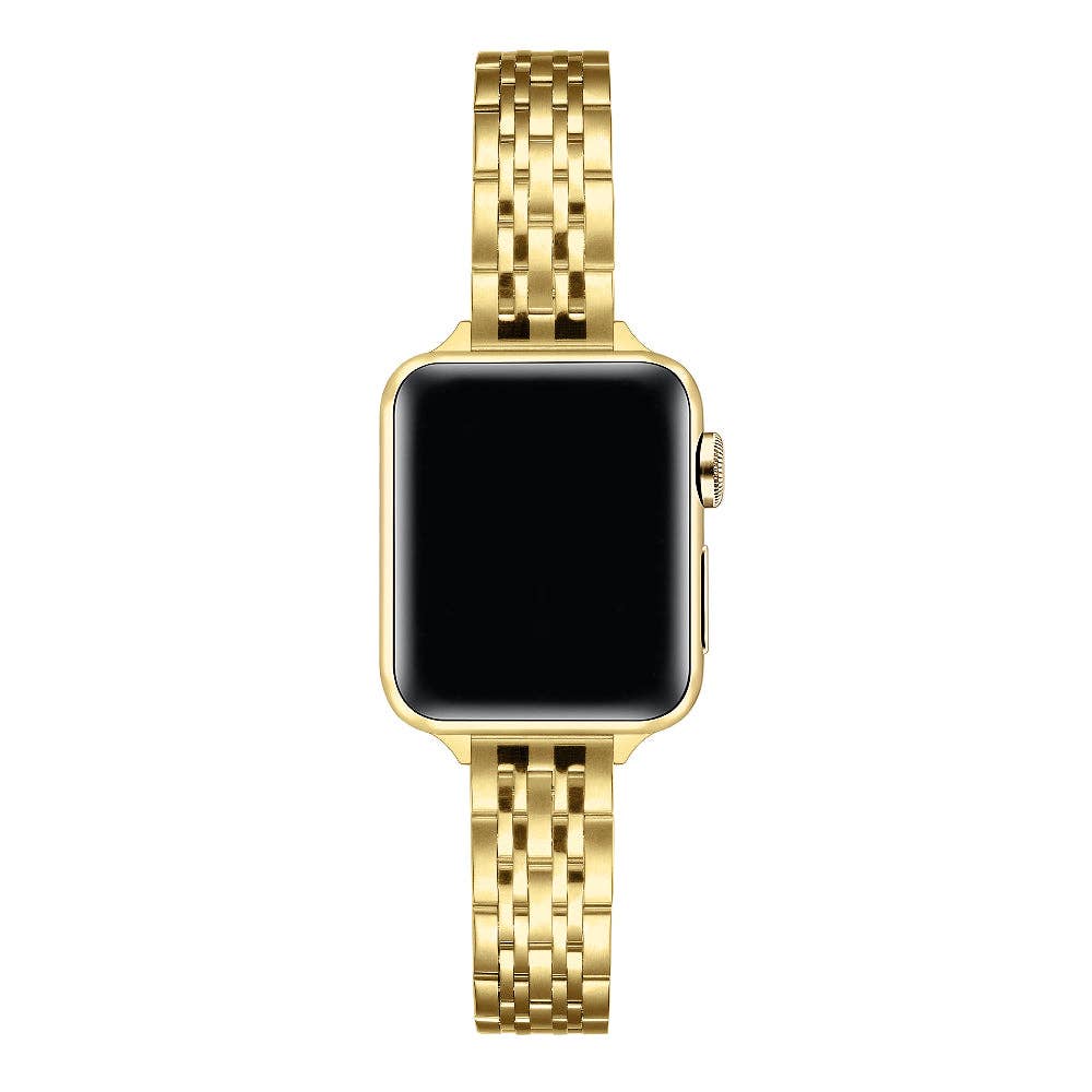 Rainey Skinny Stainless Steel Band for Apple Watch: Silver/Gold / Fits All Models Posh Tech