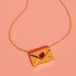 Letter 18K Gold Non-Tarnish Love Letter Heart Necklace: Yellow Gold