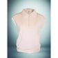 Tess Zip Up Short Sleeve Top Off White