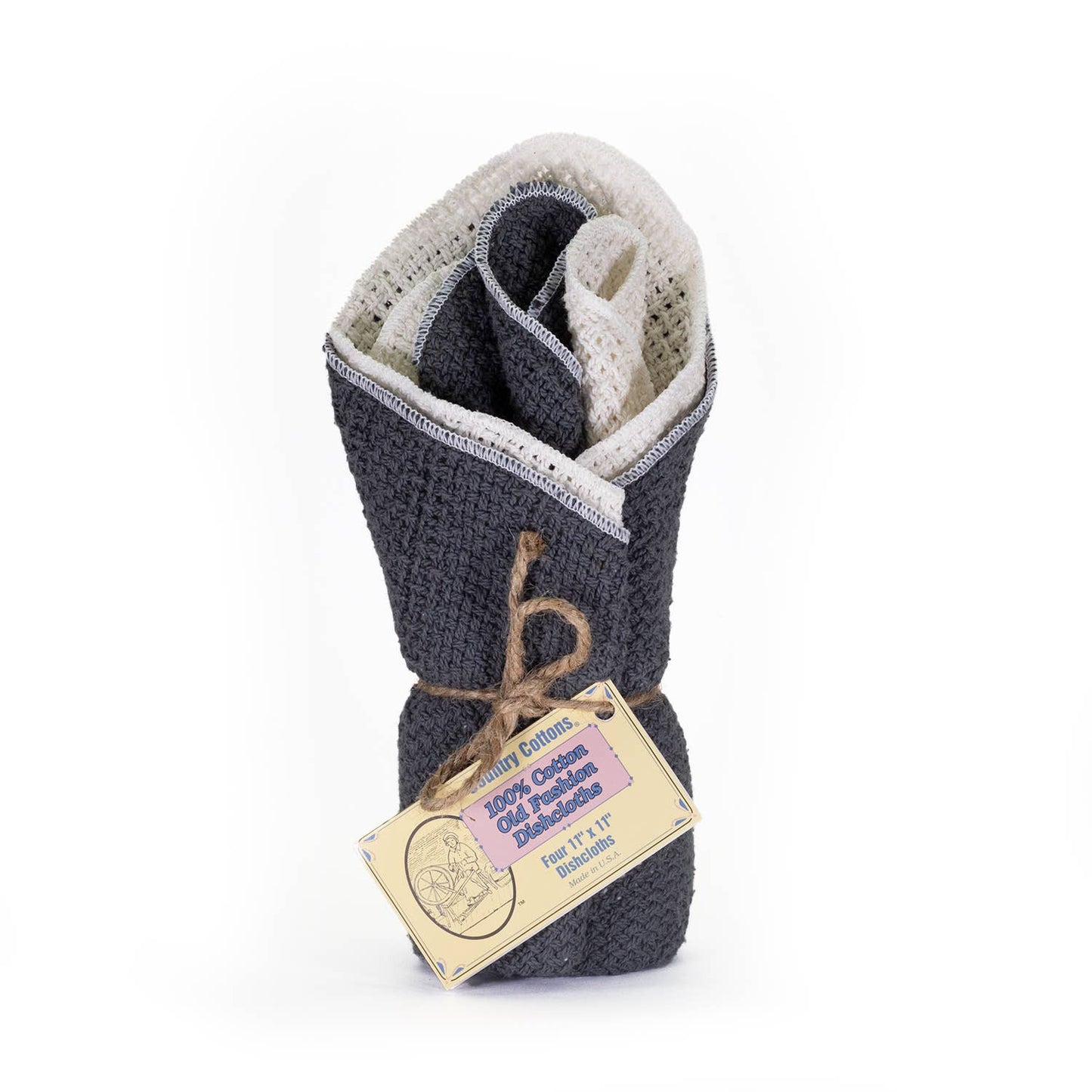 Cotton Dishcloths - Set of 4: Natural/Natural