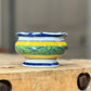 AAA Imports Hand-Painted Mediterranean Ceramic Mini Footed Planter (2.5" x 4.25") 