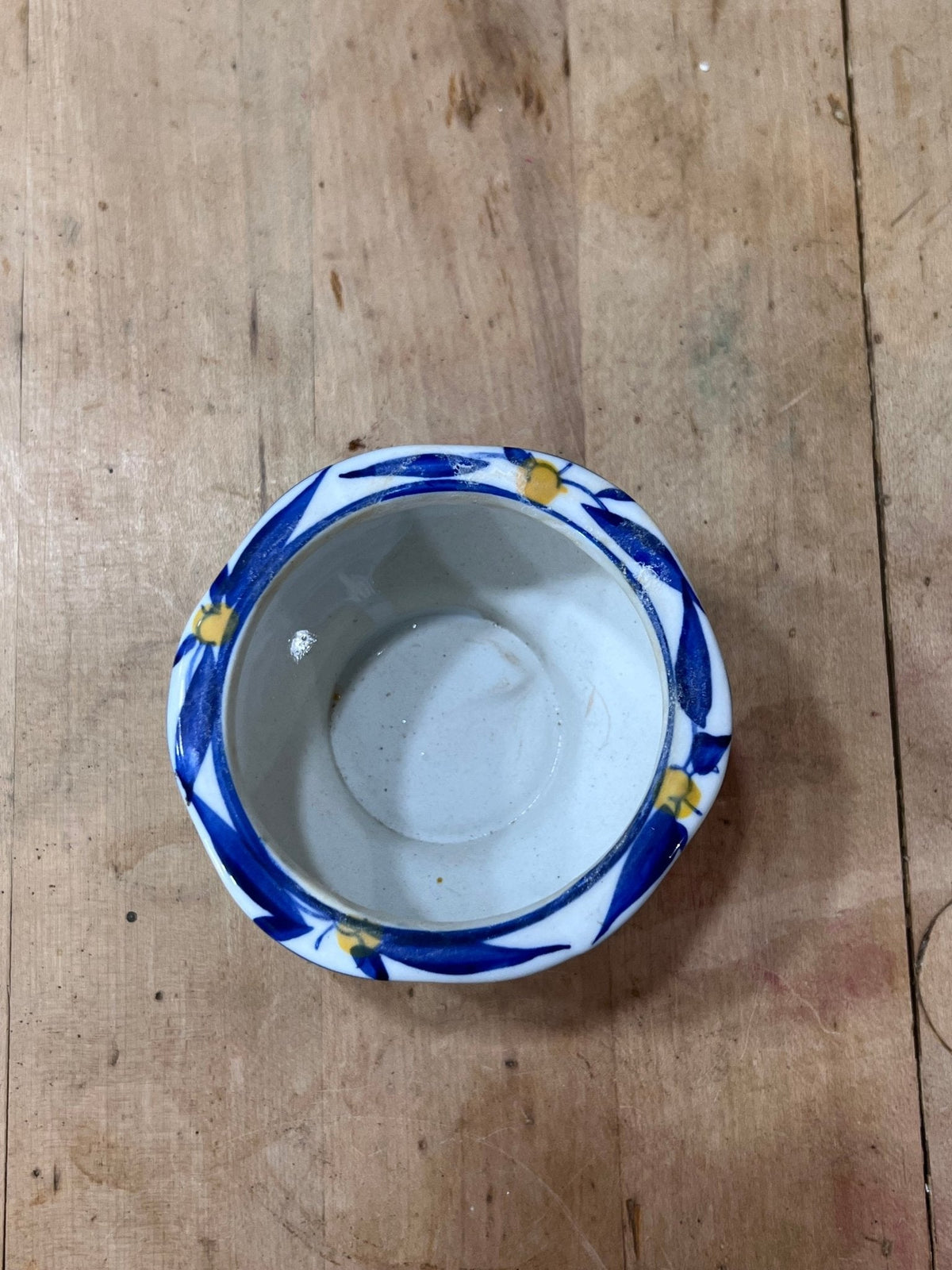 AAA Imports Hand-Painted Mediterranean Ceramic Mini Footed Planter (2.5" x 4.25") 