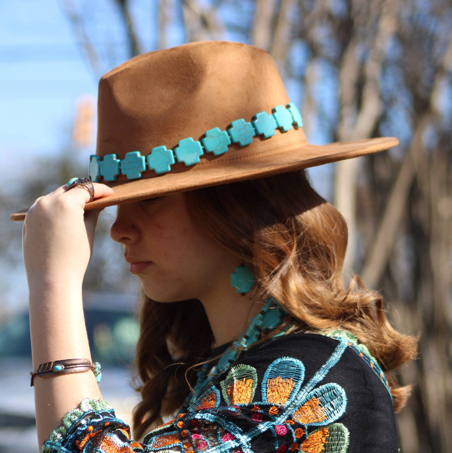 Turquoise Feather Beaded Bracelet 809m