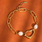 Katia 18K Non-Tarnish Classic Pearl Chain Bracelet: Yellow Gold