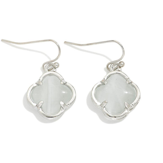 Acetate & Metal Clover Drop Earrings 