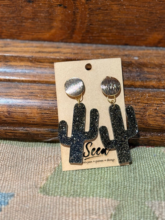 Acrylic Cactus Earrings - The Mustard Seed Collection, The Seed