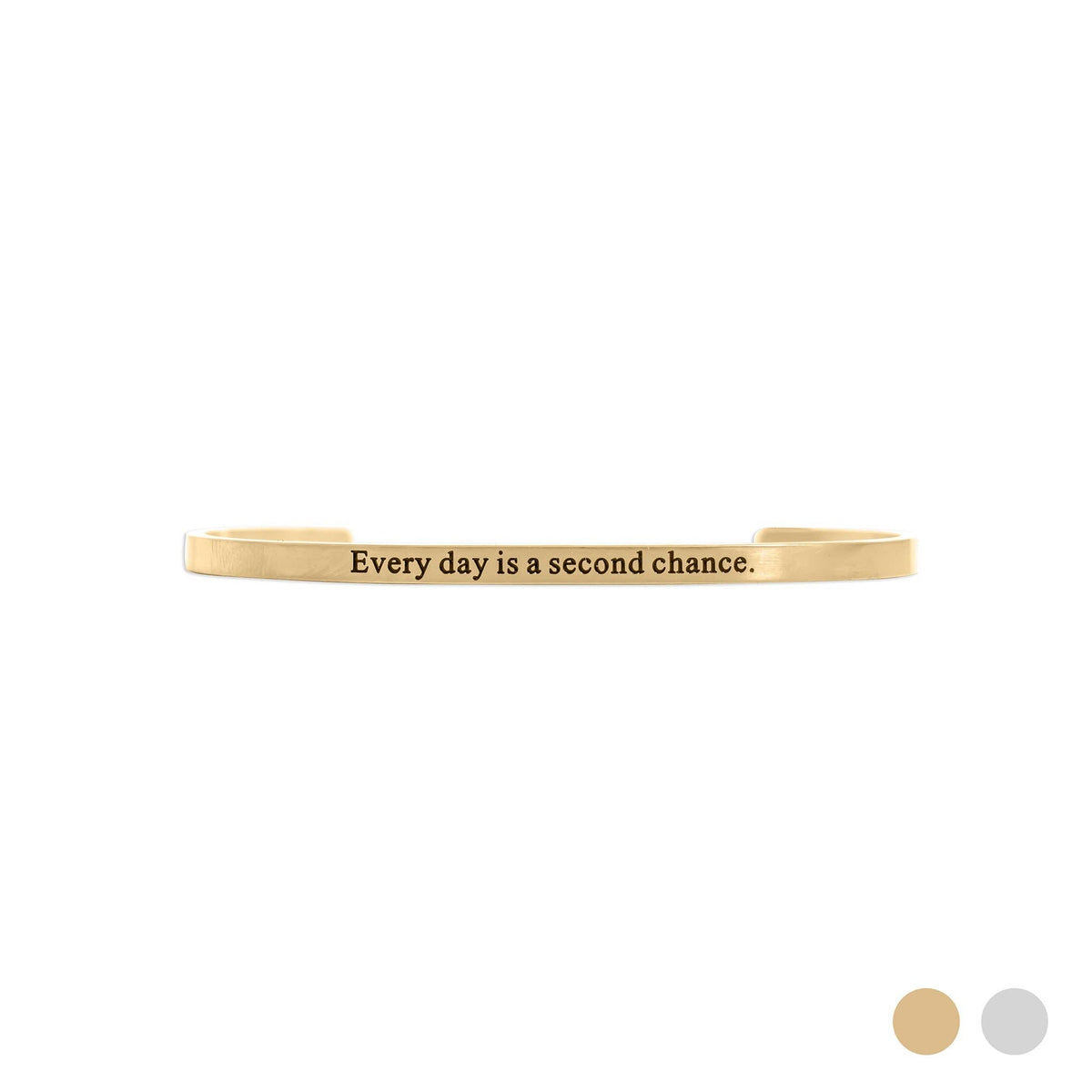 18K Gold PVD Stainless Steel Every day is Engraved Bracelet: Stainless WJW