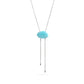 18K Gold PVD Stainless Steel Turquoise Charm Bolo Necklace: Gold WJW