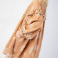 Long Sleeve Babydoll Dress: CAMEL