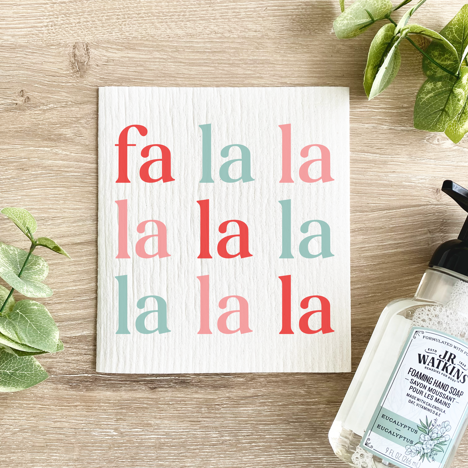 Fa La La La Christmas - Swedish Dishcloth