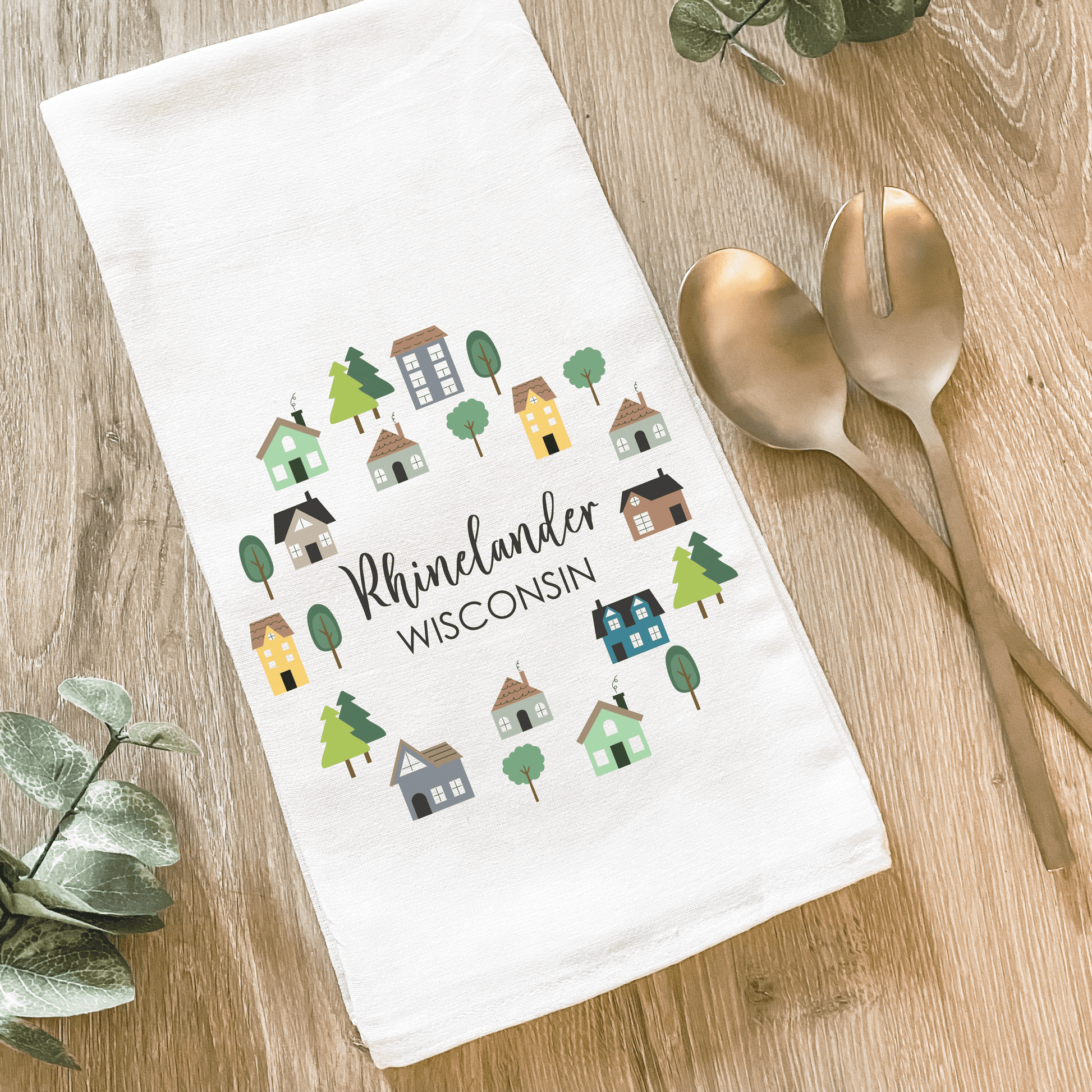 Alachua FL Circle of Houses - Cotton Tea Towel