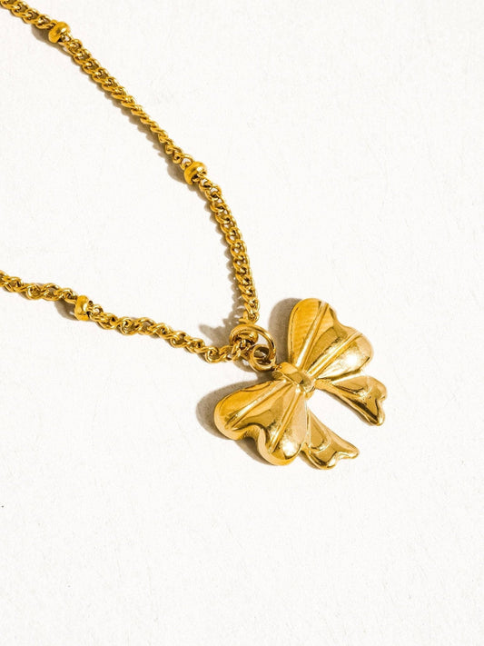 Alannah 18K Gold Non-Tarnish Bow Necklace: Yellow Gold - The Mustard Seed Collection, The Seed