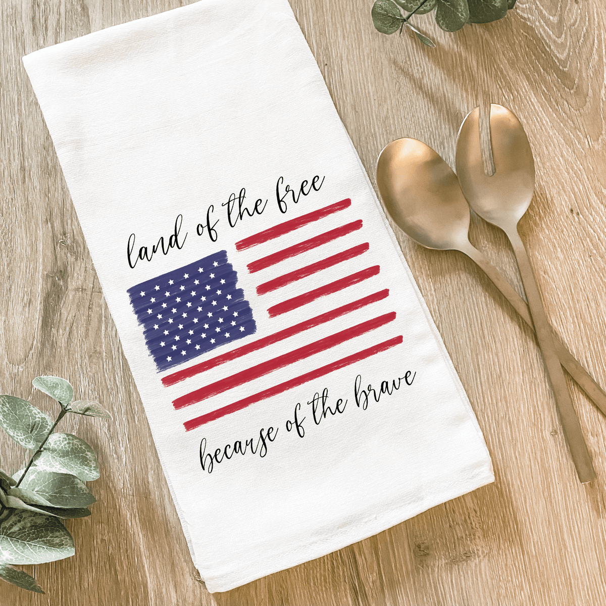 American Flag - Cotton Tea Towel - The Mustard Seed Collection, The Seed