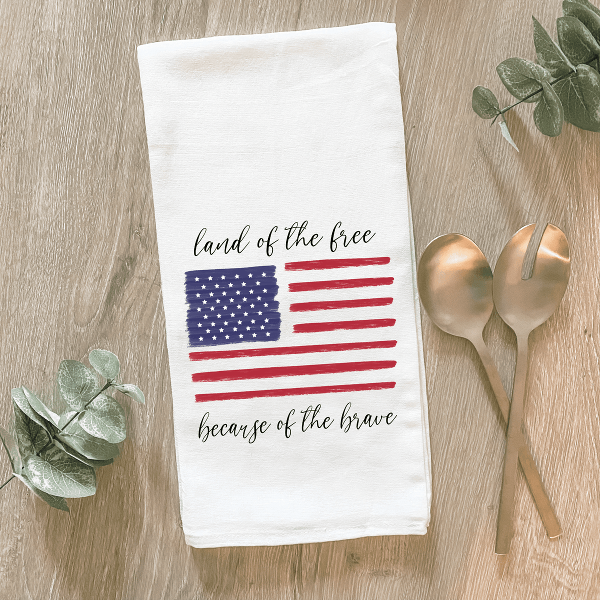 American Flag - Cotton Tea Towel - The Mustard Seed Collection, The Seed