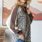 Animal Color Block V Neck Long Sleeve Pullover Top: Cream - The Mustard Seed Collection, The Seed
